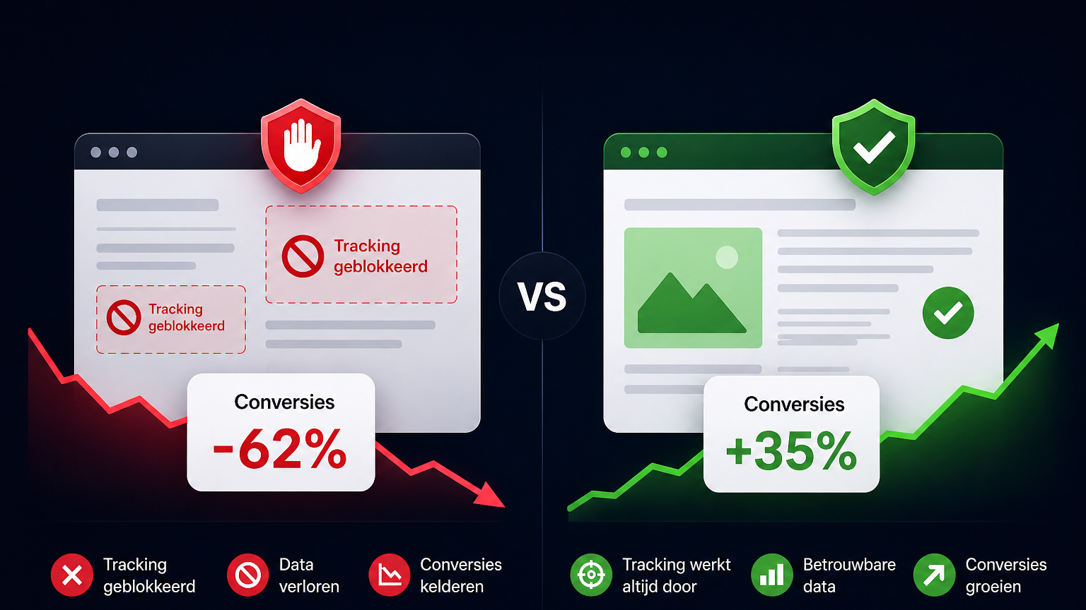 Adblockers slopen je conversies — onze tracking heeft er geen last van